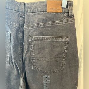 American Eagle NWT Super Stretch Curvy Mom Grey Corduroy Jeans Size 8